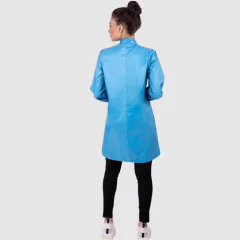 Jaleco feminino manga longa 100% impermeável gola padre com punho - LE BLANC Moda Branca