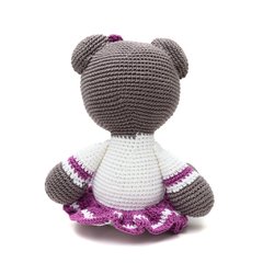 Ursa de saia roxa em amigurumi - Art Familiar Artesanato