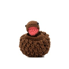 Ovo com filhote de dinossauro marrom em amigurumi - comprar online