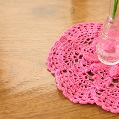Mini Toalhinha rosa em crochê na internet