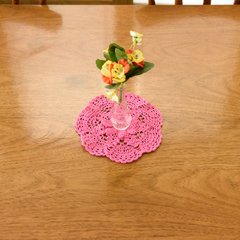 Mini Toalhinha rosa em crochê