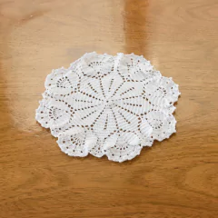 Kit toalhinha tulipa branca em crochê