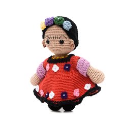 Boneca Frida Kahlo decorada em amigurumi - comprar online