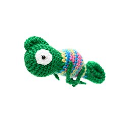 Camaleão verde escuro em Amigurumi na internet