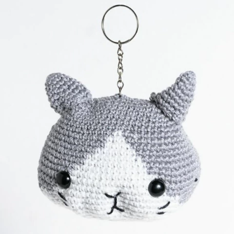 Chaveiro Gato Malhado em amigurumi