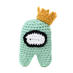 Among Us Verde com Coroa em Amigurumi
