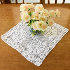 Centro de mesa em crochê filé flores - comprar online