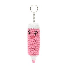 Chaveiro lápis de cor em amigurumi