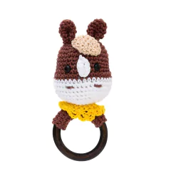 Chocalho cavalo de gravata em amigurumi