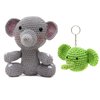 Duo elefante e chaveiro elefante em amigurumi