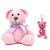 Duo urso rosa e chaveiro ursinho em amigurumi