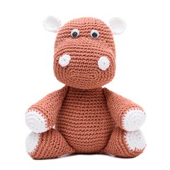 Hipopótamo marrom em amigurumi