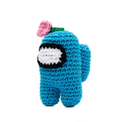Among Us azul em amigurumi na internet