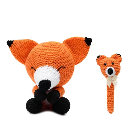 Duo Raposa soneca e raposa para newborn em amigurumi
