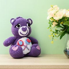 Ursinho Carinhoso Roxo em amigurumi - loja online