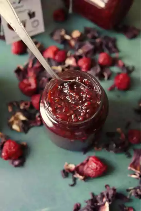 geleia de hibisco e framboesa 