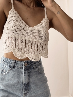 TOP CROCHET ESCOTE EN V - IMPORTADO - tienda online