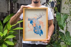Ilustração A3 Crânio, por Daniel Chastinet