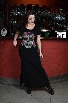 Vestido Longo Caveira Mexicana