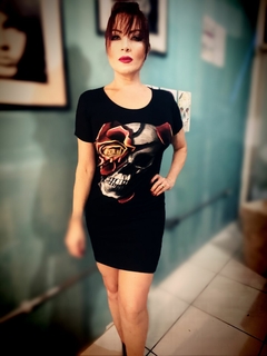 Vestido curto Rose and Skull - comprar online
