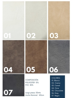 Cuerina Old Poliéster / PVC 1.4m Ancho [x Metro] Grey - TELTAP FLORIDA