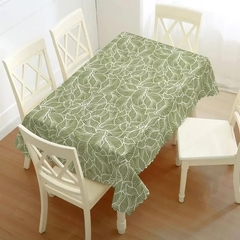 Búfalo Estampado Verde hojas blancas ( Ancho 1.40ms ) - comprar online