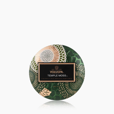 Vela Voluspa Temple Moss - Mini Lata 113g (25h) - comprar online