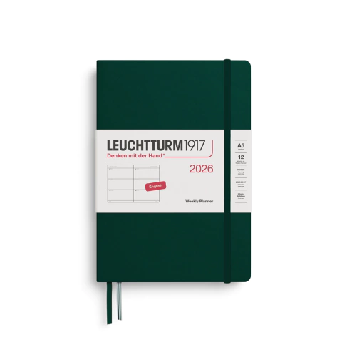 Planner Semanal Leuchtturm1917, Medium (A5) 2026 - Capa Dura, Forest Green - comprar online