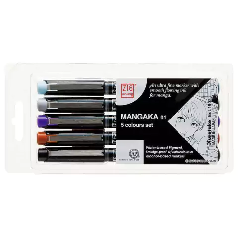 Estojo Kuretake Mangaka (5 cores)