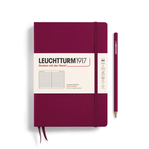Caderno Leuchtturm1917, Medium (A5) - 251 Páginas, Capa dura, Port Red - comprar online