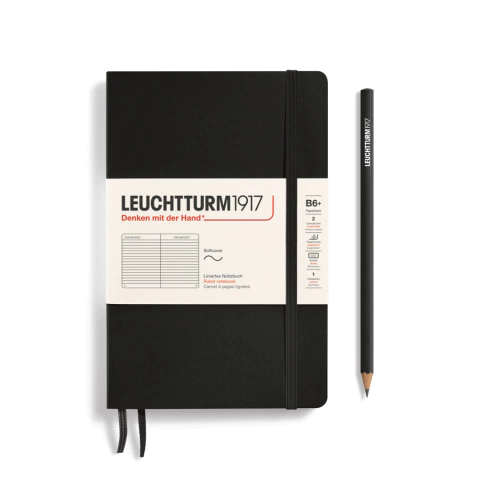 Caderno Leuchtturm1917, Paperback (B6+) - 123 Páginas, Capa Flexível, Preto - comprar online