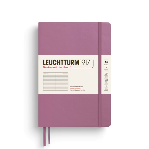 Caderno Leuchtturm1917, Medium (A5) - 251 Páginas, Capa dura, Dusty Rose - comprar online