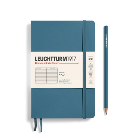 Caderno Leuchtturm1917, Paperback (B6+) - 123 Páginas, Capa Flexível, Stone Blue - comprar online