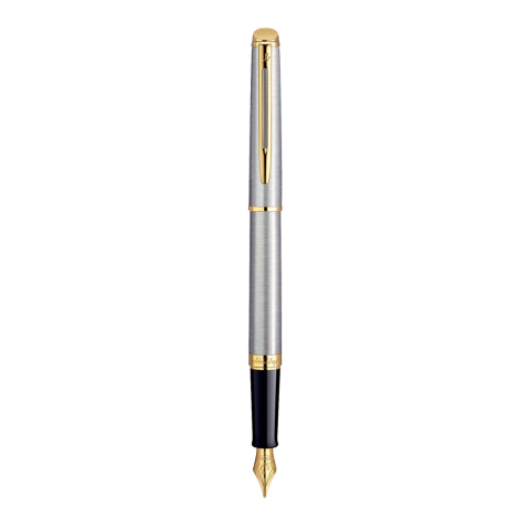 Caneta Tinteiro Hemisphere Stainless Steel Gold Trim - Waterman - comprar online
