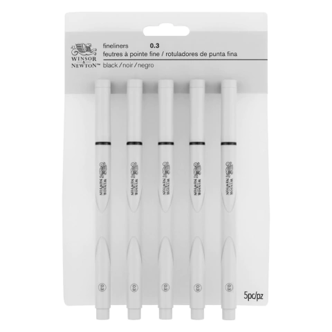 Caneta Nanquim 0.3mm Pack c/5 Unidades (Preta) - Winsor & Newton - comprar online