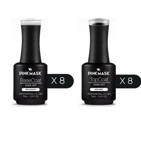 Combo Base Coat x8 + Top Coat x8 Pink Mask - comprar online