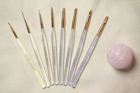 Set 8 Pinceles Mango Acrílico Tornasolado - comprar online