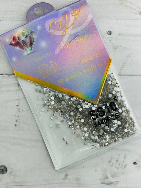 Strass plateado para uñas y pestañas ss10# City girl