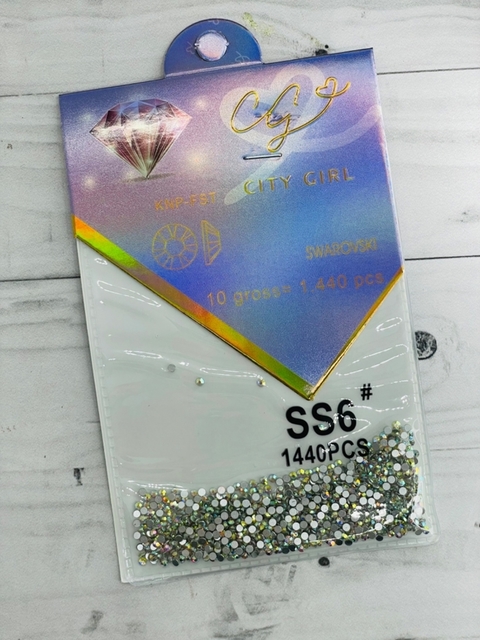 Strass plateado para uñas y pestañas ss6# City girl