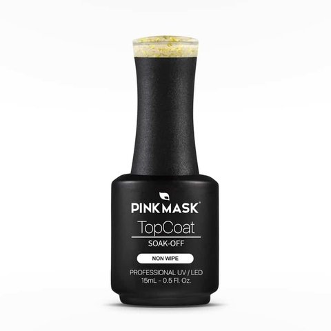 Esmalte Semipermanente Pink Mask Top Coat Gold Diamond Matte #2
