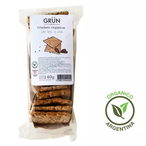 Galleta Crackers Orgánica y Vegano Chía y Lino - "Grun" - comprar online