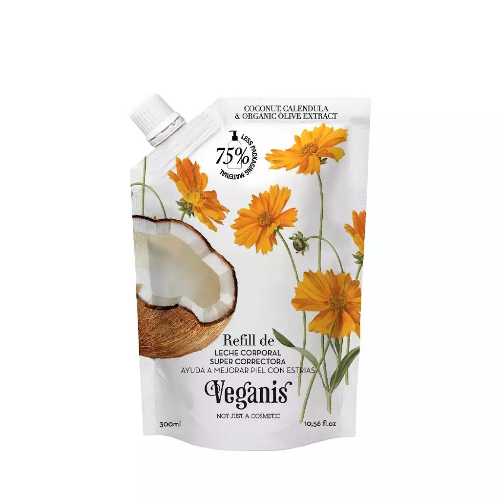 DOY PACK LECHE SUPER-CORRECTORA PARA LA PIEL Con Coco & Caléndula y extracto Orgánico de Oliva "Veganis"