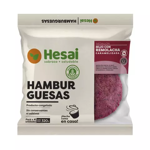 Hamburguesas Sin Harinas de Mijo con Remolacha x4 unidades 190G "Hesai" - comprar online