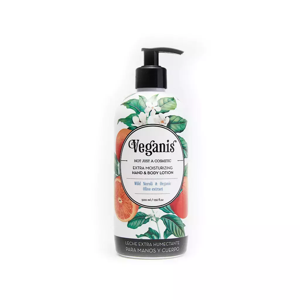 Leche Extra Humectante Para Manos y Cuerpo con Neroli Salvaje y Extracto Orgánico de Oliva "Veganis"