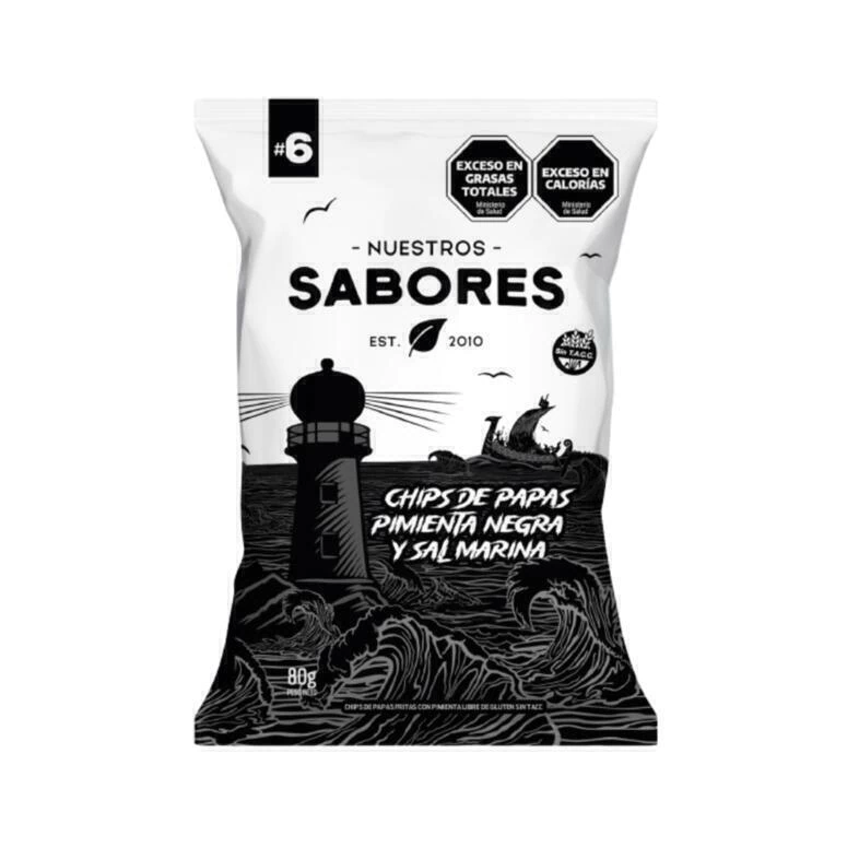 Chips de Papa Pimienta Negra y Sal Marina "Nuestros Sabores"