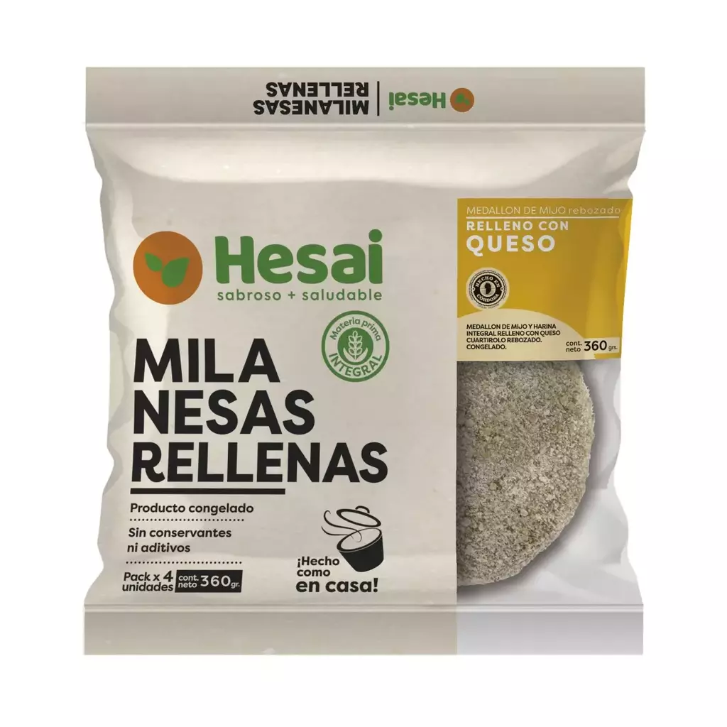 Milanesa Rellena de Queso x4 unidades 360G "Hesai"