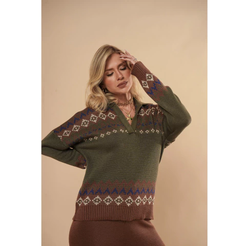 Conjunto Tricot Jacquard Ana Carolina - comprar online