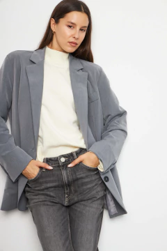 BLAZER GREY OVERSIZE C/FORRERIA - comprar online