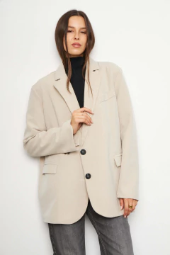 BLAZER GREY OVERSIZE C/FORRERIA - JUVIA