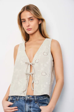 CHALECO MONTBLANC LINO BRODERY